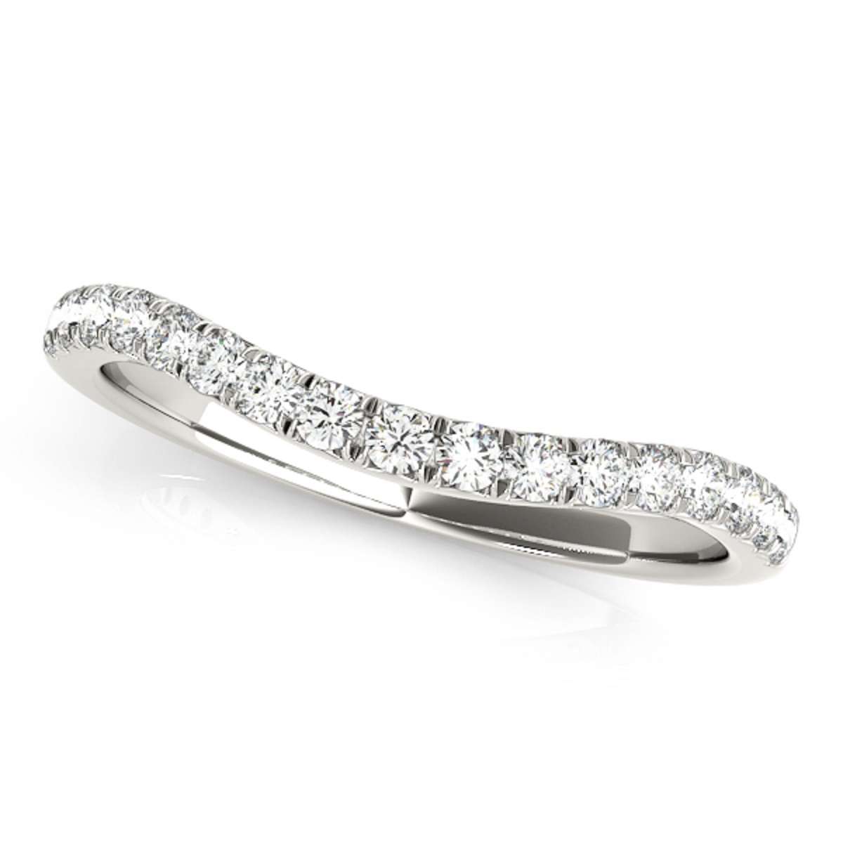 0.25 Carat White Diamond Shared Prong Wedding Engagement Wedding Band For Women In 10K Rose White & Yellow Gold Mauli Jewels