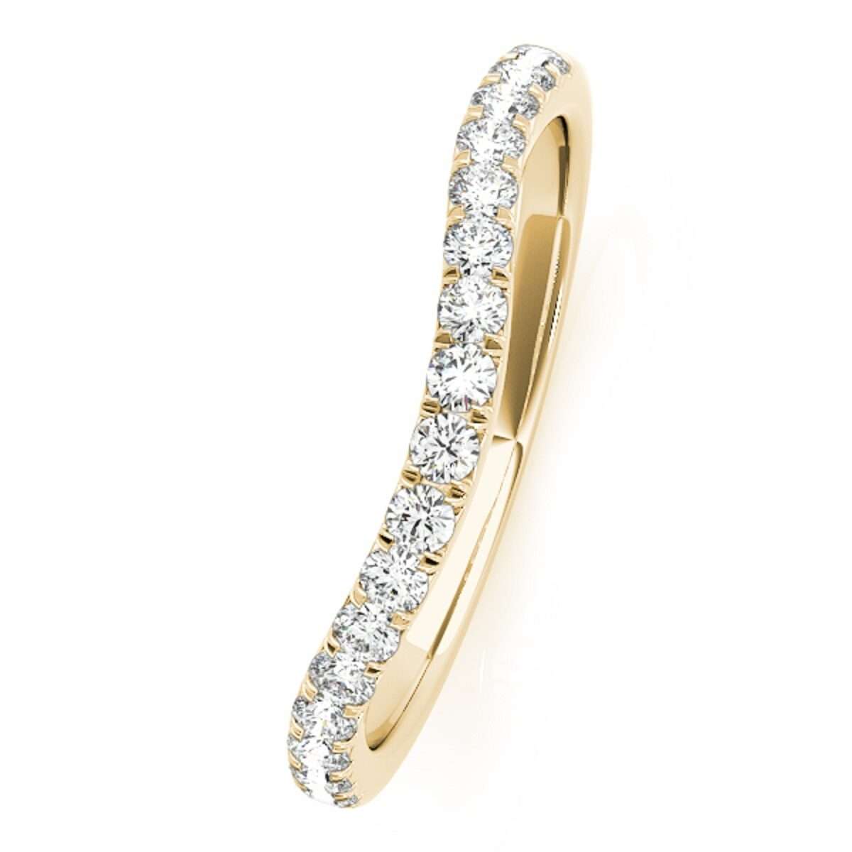 0.25 Carat White Diamond Shared Prong Wedding Engagement Wedding Band For Women In 10K Rose White & Yellow Gold Mauli Jewels
