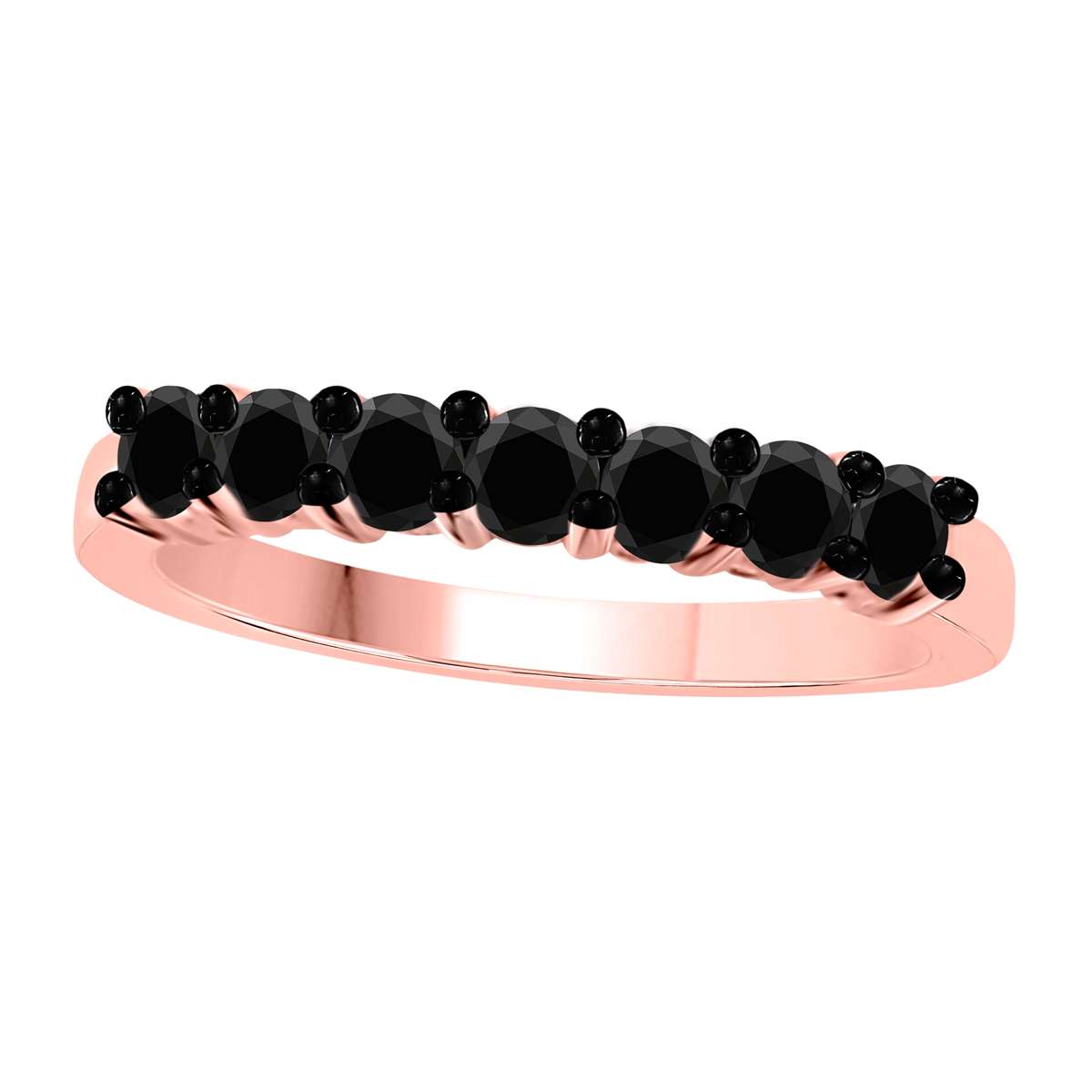 Radiant Royalty: Finger Rings for Women: Luxurious 7-Diamond Crown Ring with total 0.5 Carat Natural Black Diamonds in 10K Yellow, White, and Rose Gold - Ideal for Engagement, Anniversary, and Special Occasions - MauliJewels Mauli Jewels