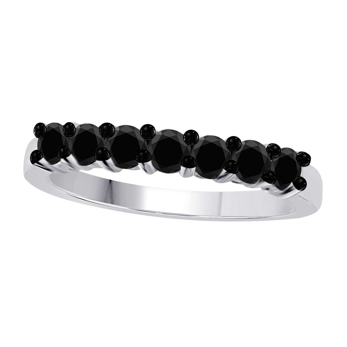 Radiant Royalty: Finger Rings for Women: Luxurious 7-Diamond Crown Ring with total 0.5 Carat Natural Black Diamonds in 10K Yellow, White, and Rose Gold - Ideal for Engagement, Anniversary, and Special Occasions - MauliJewels Mauli Jewels