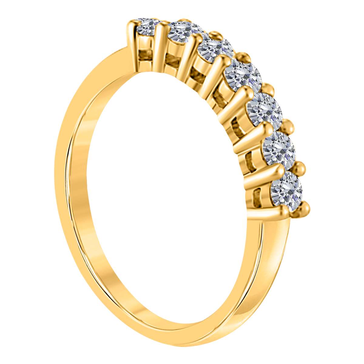 Radiant Royalty: Finger Rings for Women: Luxurious 7-Diamond Crown Ring with total 1 Carat Natural White Diamonds in 10K Yellow, White, and Rose Gold - Ideal for Engagement, Anniversary, and Special Occasions - MauliJewels Mauli Jewels