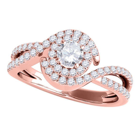 MauliJewels Radiant Tri-Gold Brilliance: 0.55 Carat Natural Diamond Ring for Special Occasions, Celebrating Women's Elegance. Crafted in 14K Yellow, White, and Rose Gold with a 0.25 Carat Center Stone and 0.31 Carat Sparkling Side Diamonds Mauli Jewels