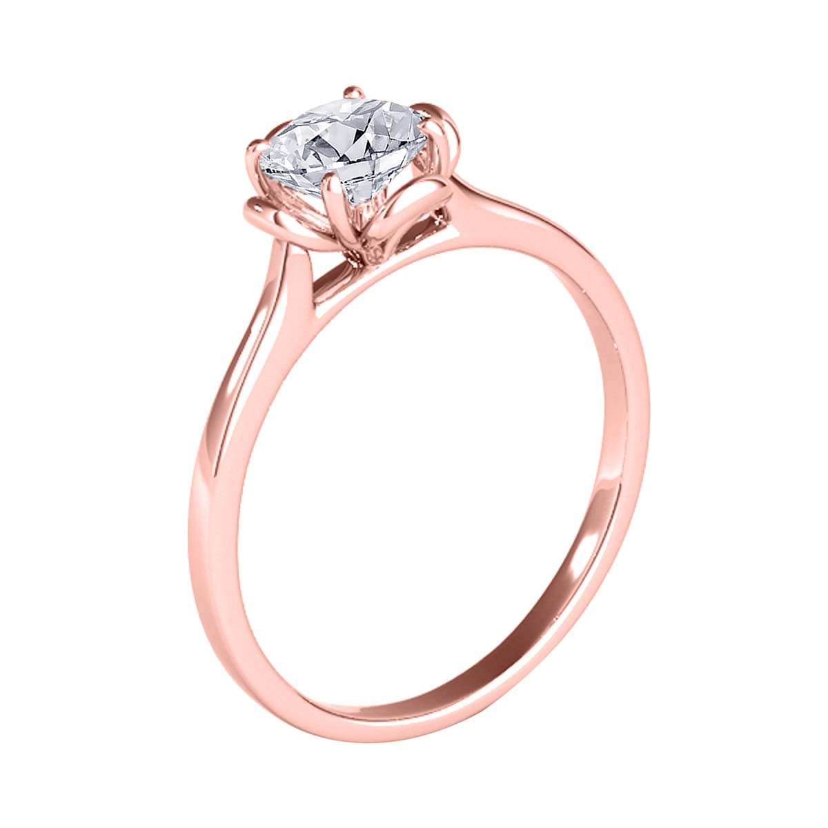 0.35 Carat Solitaire White Diamond Engagement Wedding Ring In 10K Solid Rose White & Yellow Gold Mauli Jewels