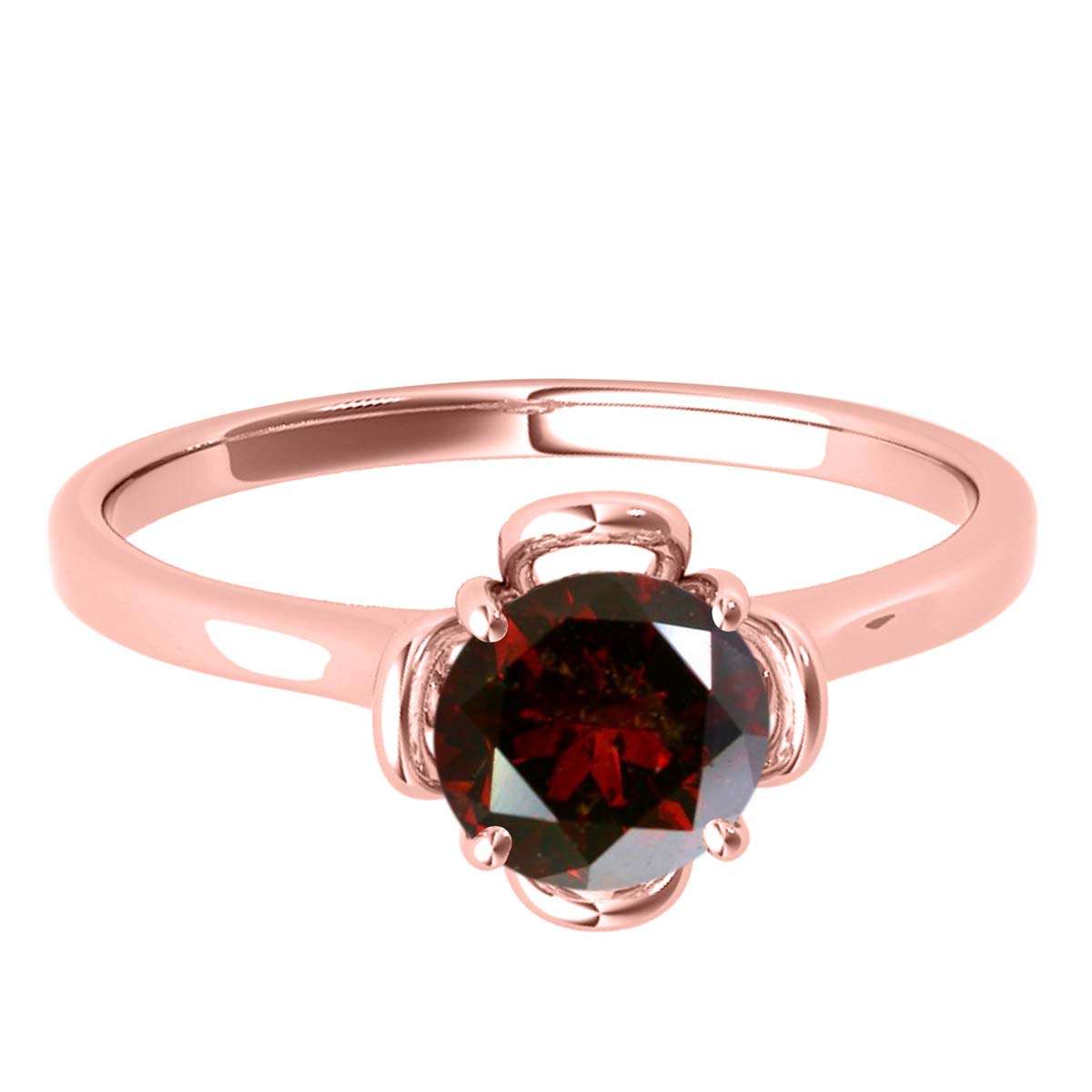 0.35 Carat Solitaire Red Diamond Engagement Ring in 10K Solid Rose, White, and Yellow Gold Mauli Jewels