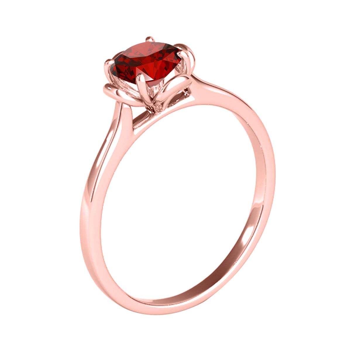 0.35 Carat Solitaire Red Diamond Engagement Ring in 10K Solid Rose, White, and Yellow Gold Mauli Jewels