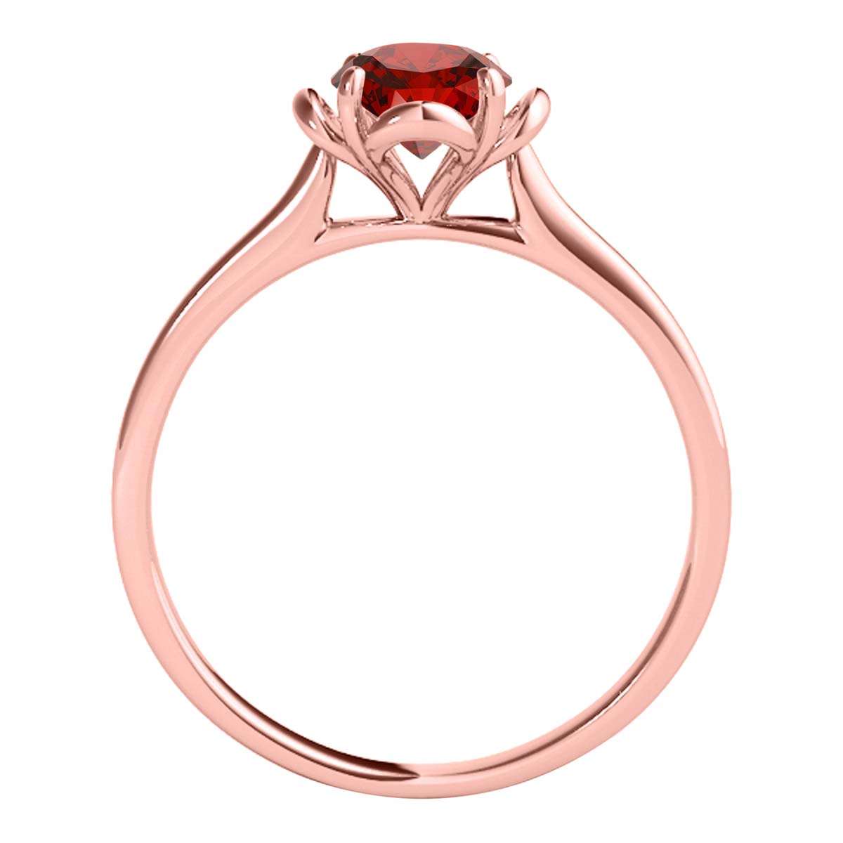 0.35 Carat Solitaire Red Diamond Engagement Ring in 10K Solid Rose, White, and Yellow Gold Mauli Jewels