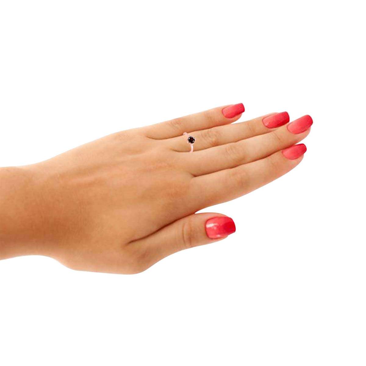 0.35 Carat Solitaire Red Diamond Engagement Ring in 10K Solid Rose, White, and Yellow Gold Mauli Jewels