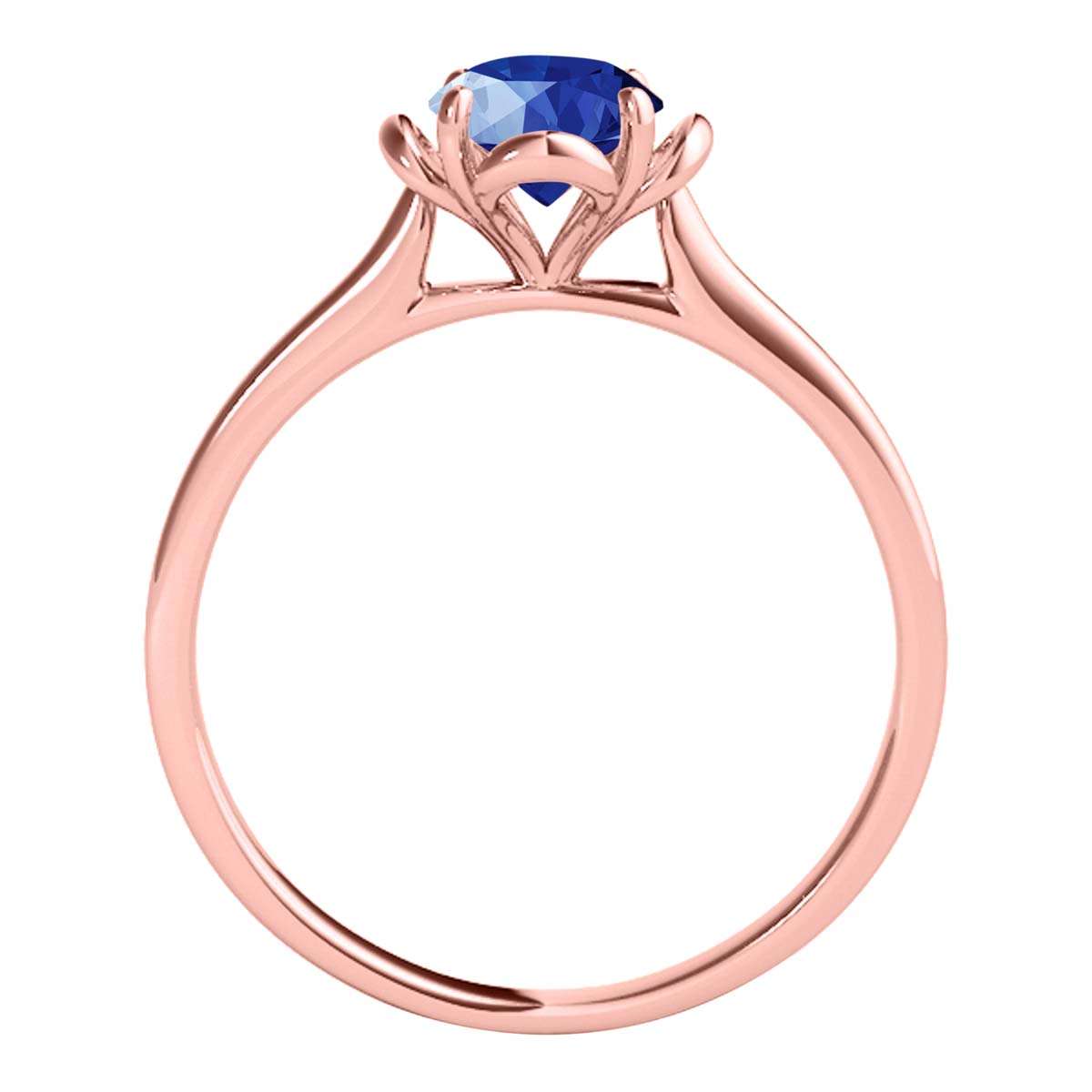 0.45 Carat Solitaire Sapphire Engagement Wedding Ring In 10K Solid Rose White & Yellow Gold Mauli Jewels