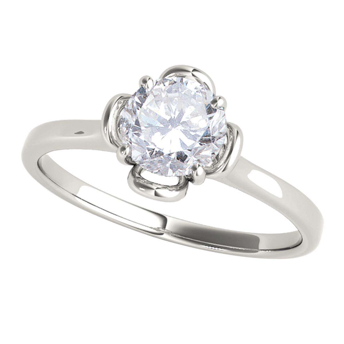 0.35 Carat Solitaire White Diamond Engagement Wedding Ring In 10K Solid Rose White & Yellow Gold Mauli Jewels