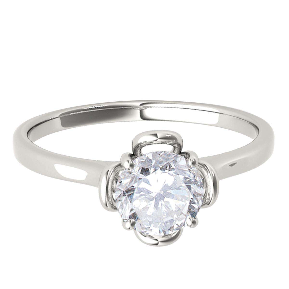 0.35 Carat Solitaire White Diamond Engagement Wedding Ring In 10K Solid Rose White & Yellow Gold Mauli Jewels