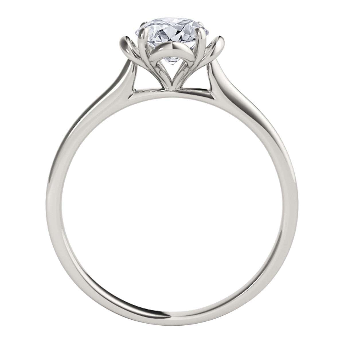 0.35 Carat Solitaire White Diamond Engagement Wedding Ring In 10K Solid Rose White & Yellow Gold Mauli Jewels