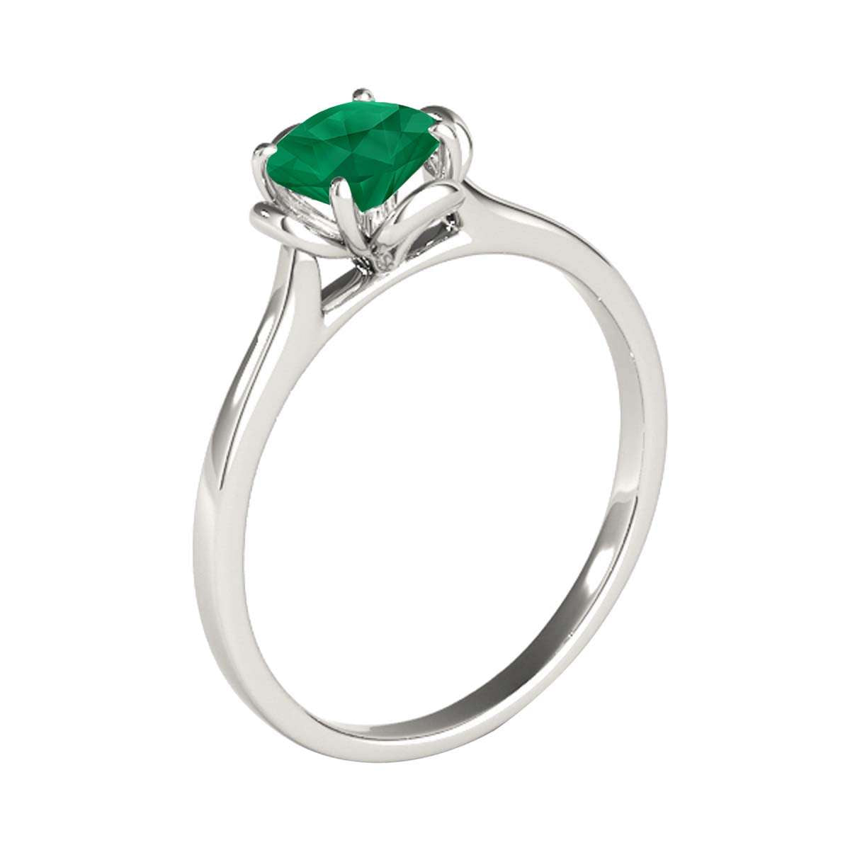 0.45 Carat Solitaire Emerald Engagement Wedding Ring In 10K Solid Rose White & Yellow Gold Mauli Jewels