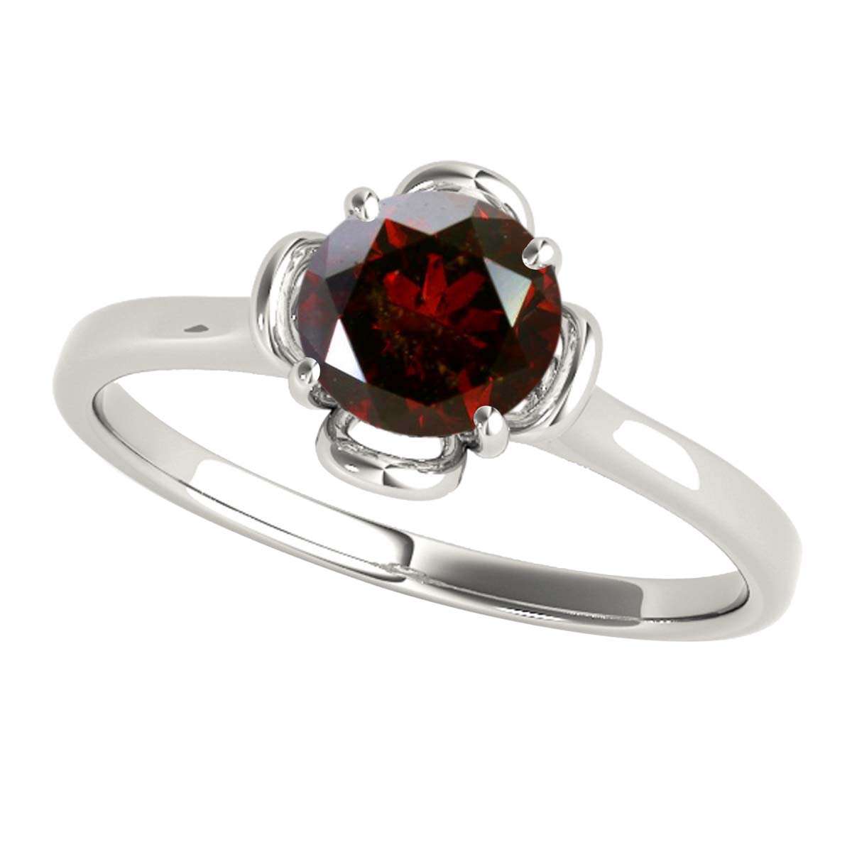 0.35 Carat Solitaire Red Diamond Engagement Ring in 10K Solid Rose, White, and Yellow Gold Mauli Jewels