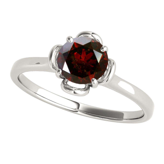 0.35 Carat Solitaire Red Diamond Engagement Ring in 10K Solid Rose, White, and Yellow Gold Mauli Jewels