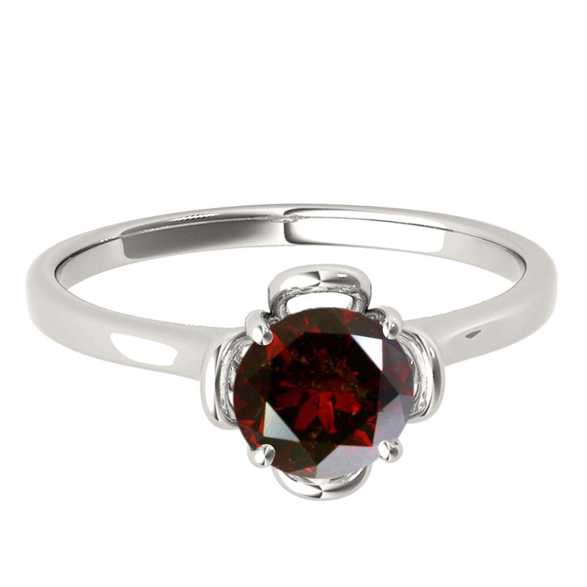 0.35 Carat Solitaire Red Diamond Engagement Ring in 10K Solid Rose, White, and Yellow Gold Mauli Jewels