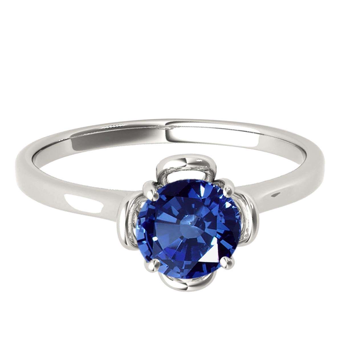 0.45 Carat Solitaire Sapphire Engagement Wedding Ring In 10K Solid Rose White & Yellow Gold Mauli Jewels
