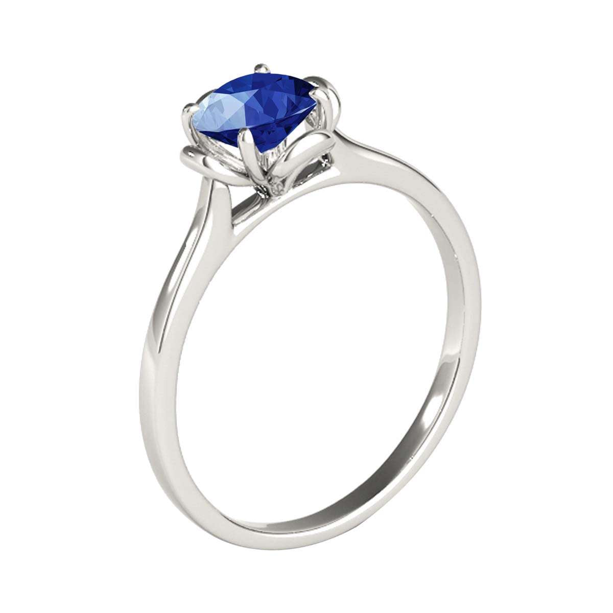 0.45 Carat Solitaire Sapphire Engagement Wedding Ring In 10K Solid Rose White & Yellow Gold Mauli Jewels