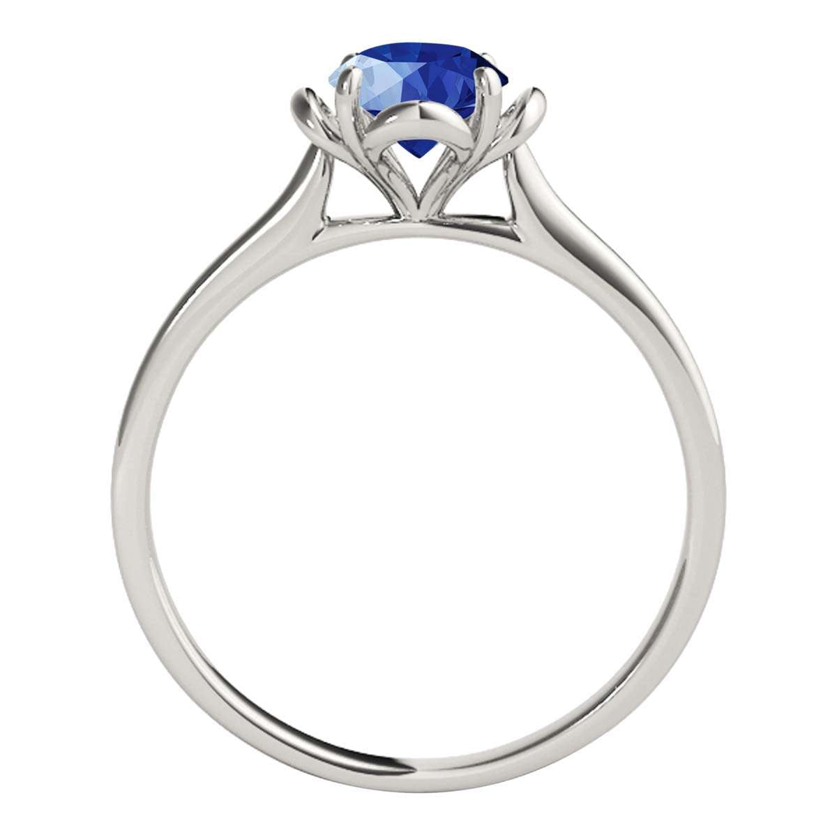 0.45 Carat Solitaire Sapphire Engagement Wedding Ring In 10K Solid Rose White & Yellow Gold Mauli Jewels