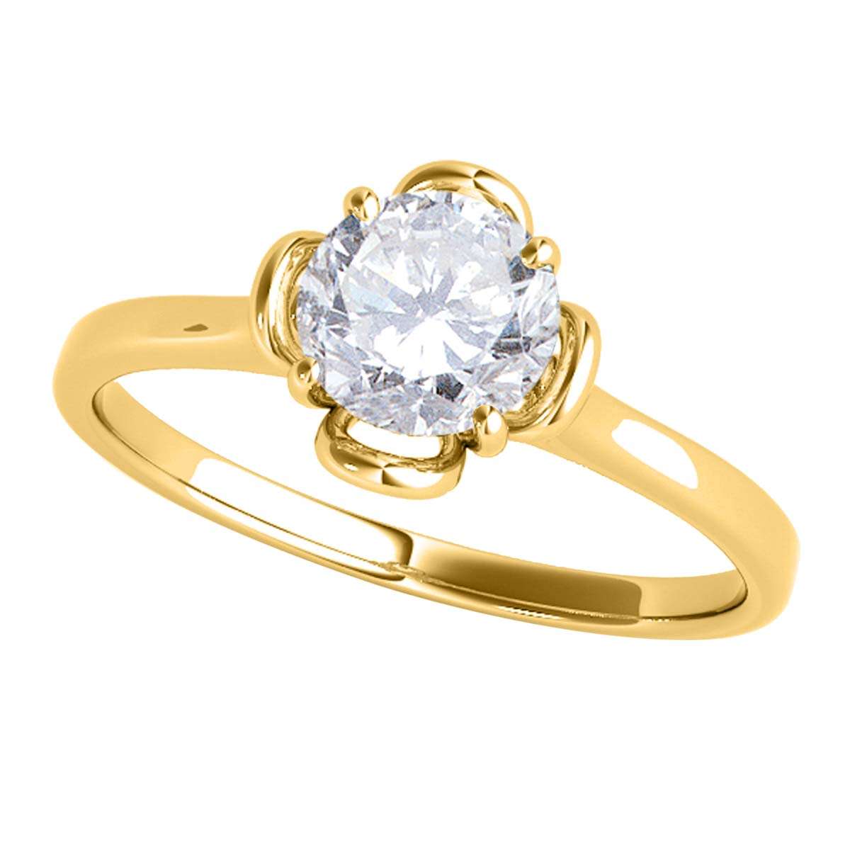 0.35 Carat Solitaire White Diamond Engagement Wedding Ring In 10K Solid Rose White & Yellow Gold Mauli Jewels