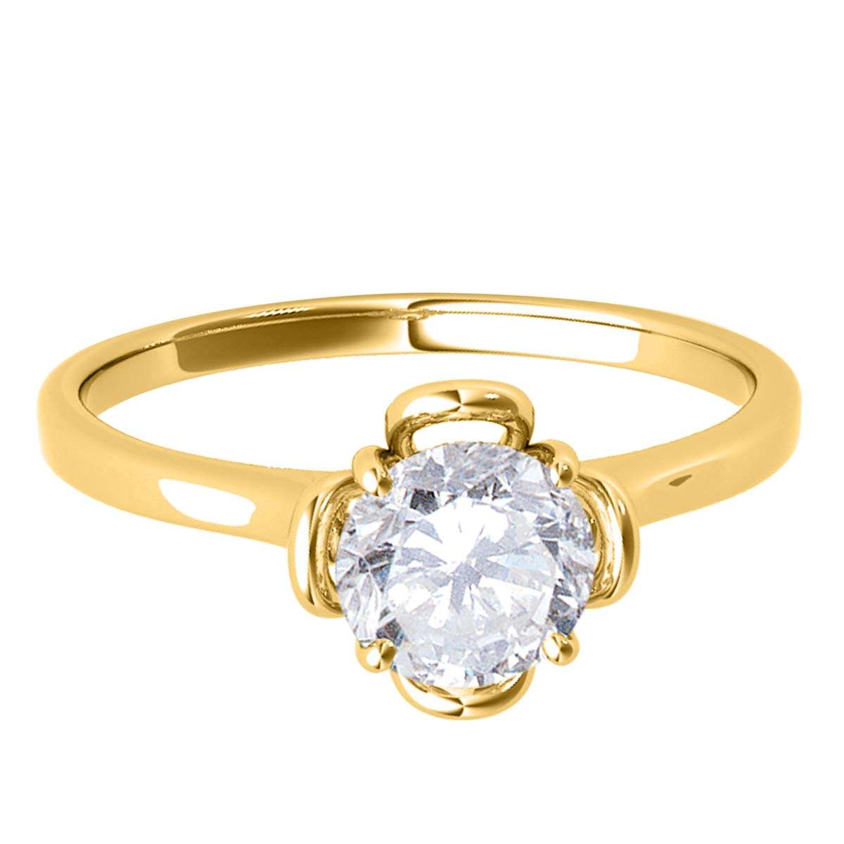 0.35 Carat Solitaire White Diamond Engagement Wedding Ring In 10K Solid Rose White & Yellow Gold Mauli Jewels