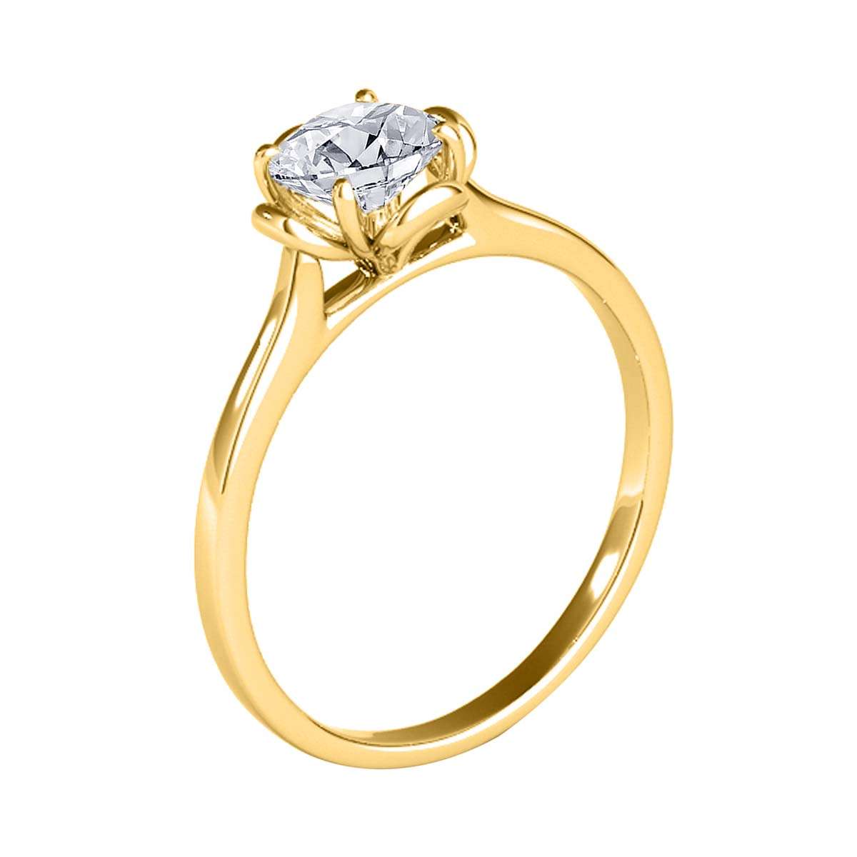 0.35 Carat Solitaire White Diamond Engagement Wedding Ring In 10K Solid Rose White & Yellow Gold Mauli Jewels