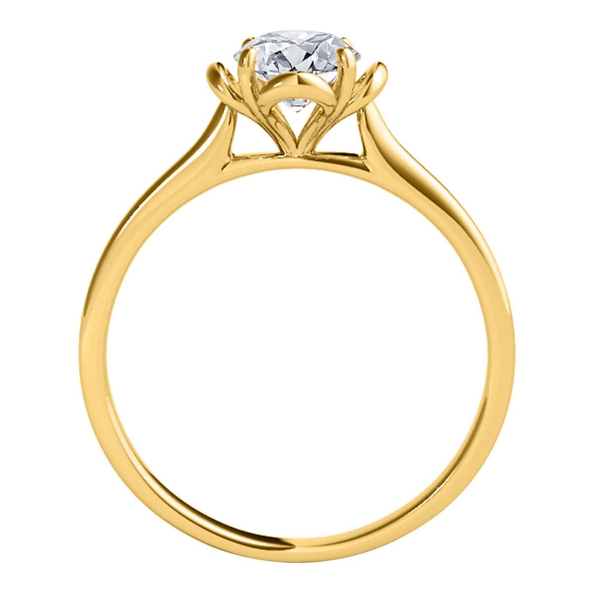 0.35 Carat Solitaire White Diamond Engagement Wedding Ring In 10K Solid Rose White & Yellow Gold Mauli Jewels