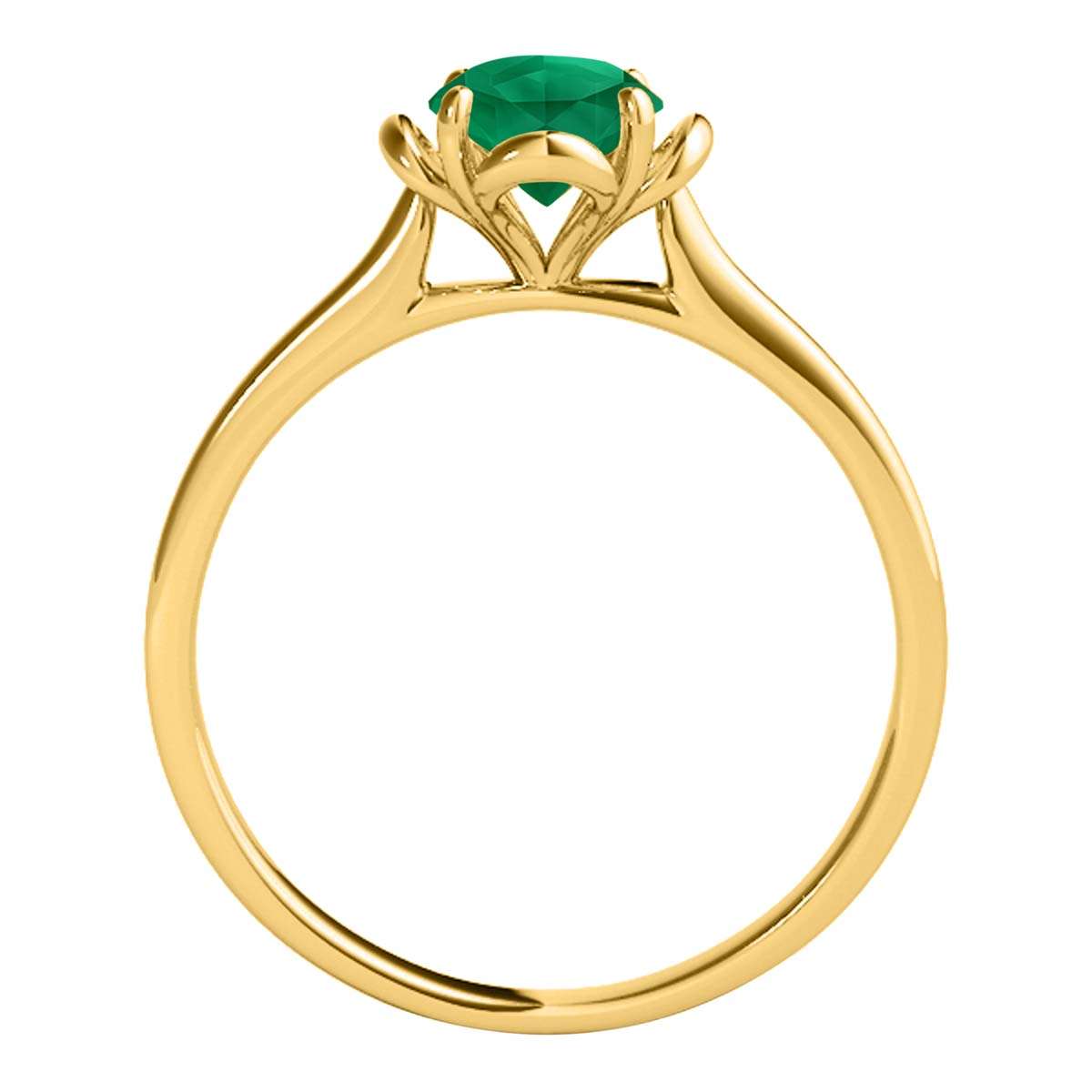 0.45 Carat Solitaire Emerald Engagement Wedding Ring In 10K Solid Rose White & Yellow Gold Mauli Jewels