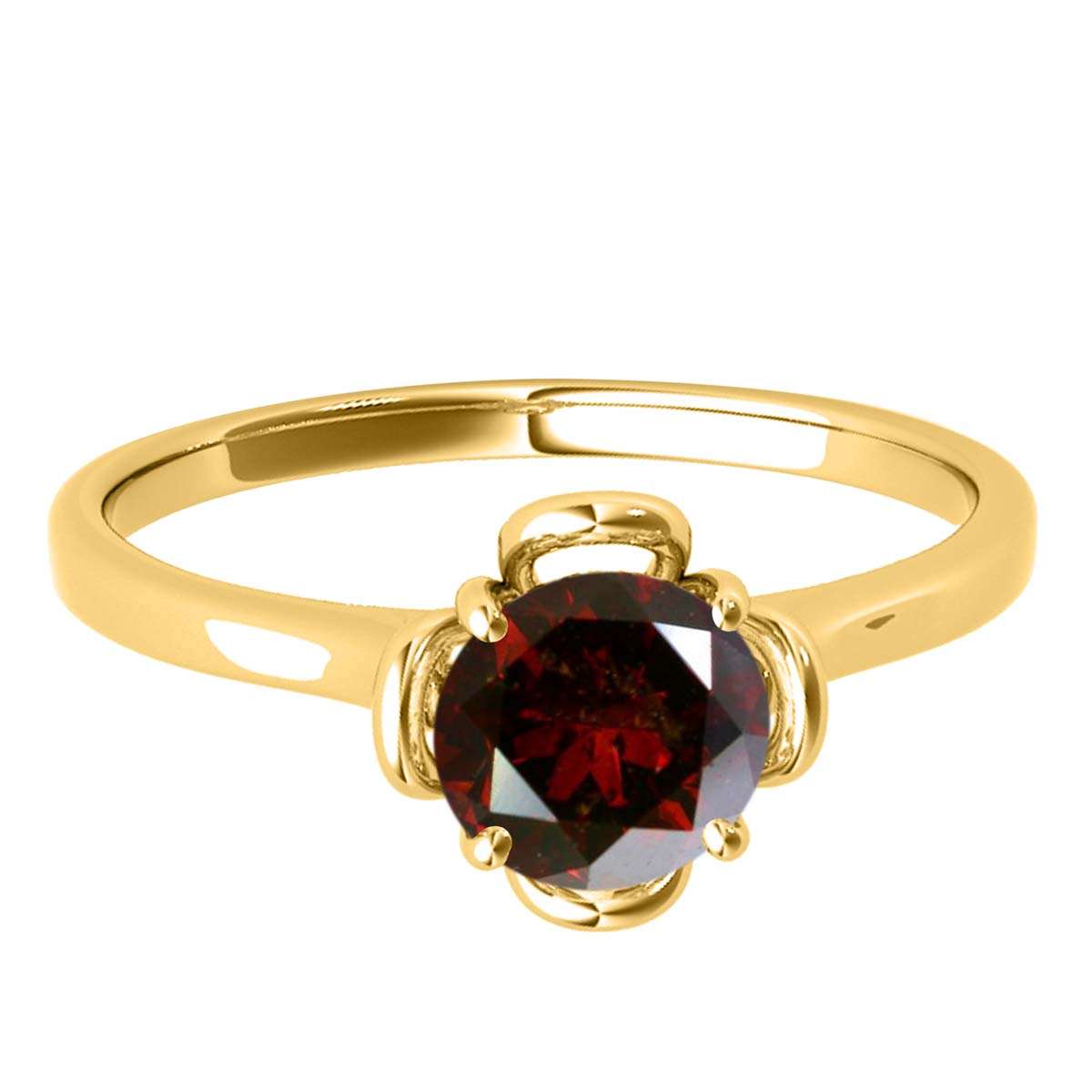 0.35 Carat Solitaire Red Diamond Engagement Ring in 10K Solid Rose, White, and Yellow Gold Mauli Jewels