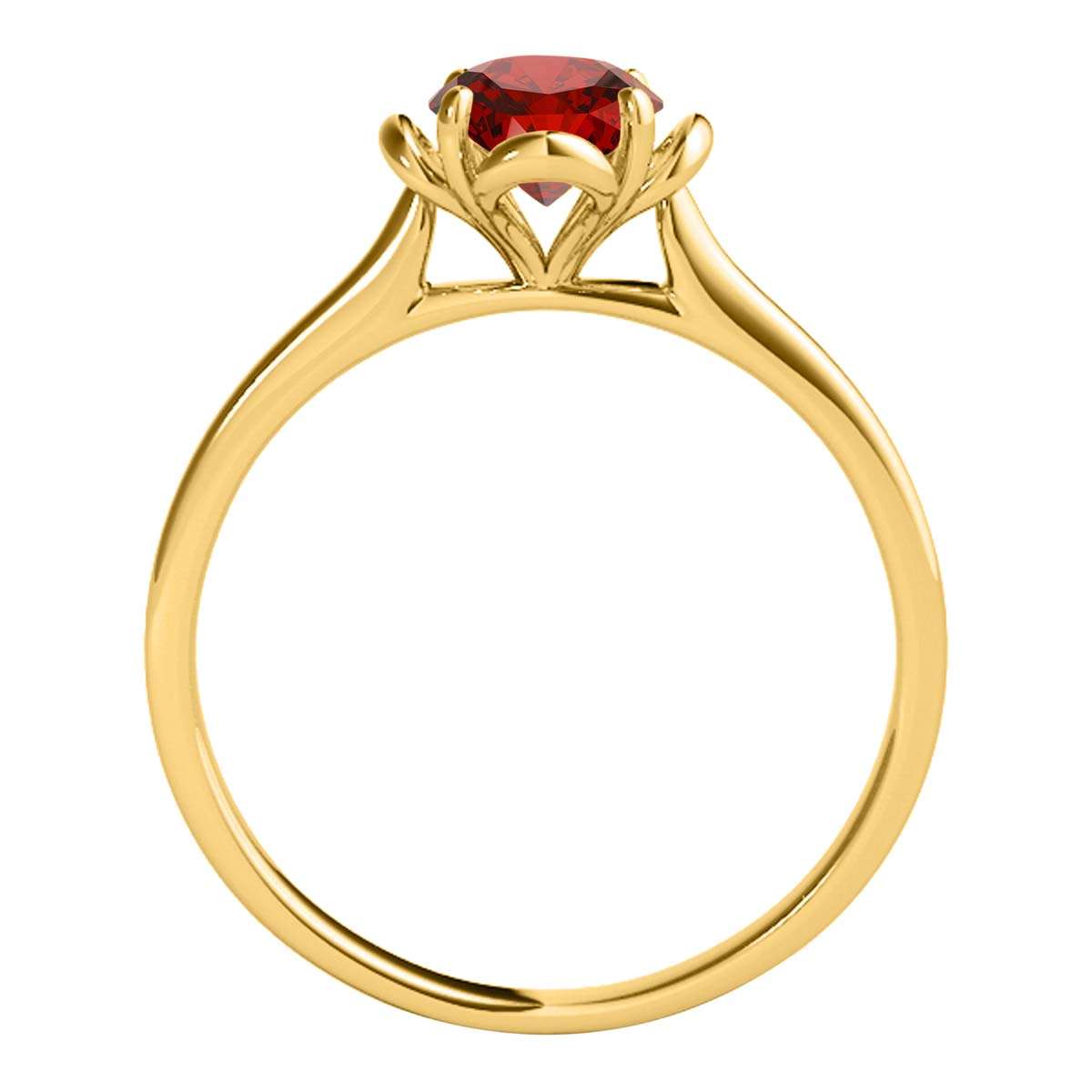 0.35 Carat Solitaire Red Diamond Engagement Ring in 10K Solid Rose, White, and Yellow Gold Mauli Jewels