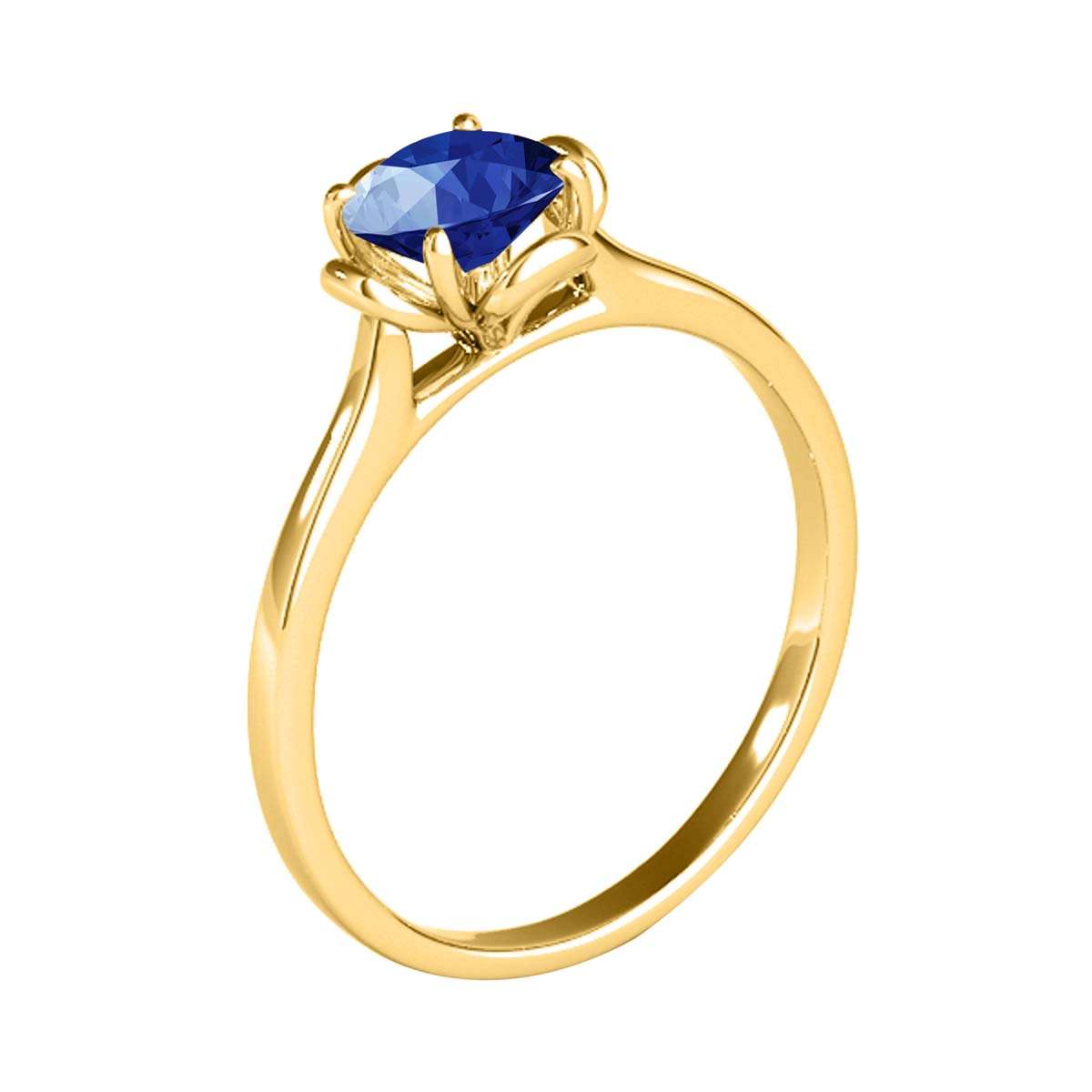 0.45 Carat Solitaire Sapphire Engagement Wedding Ring In 10K Solid Rose White & Yellow Gold Mauli Jewels