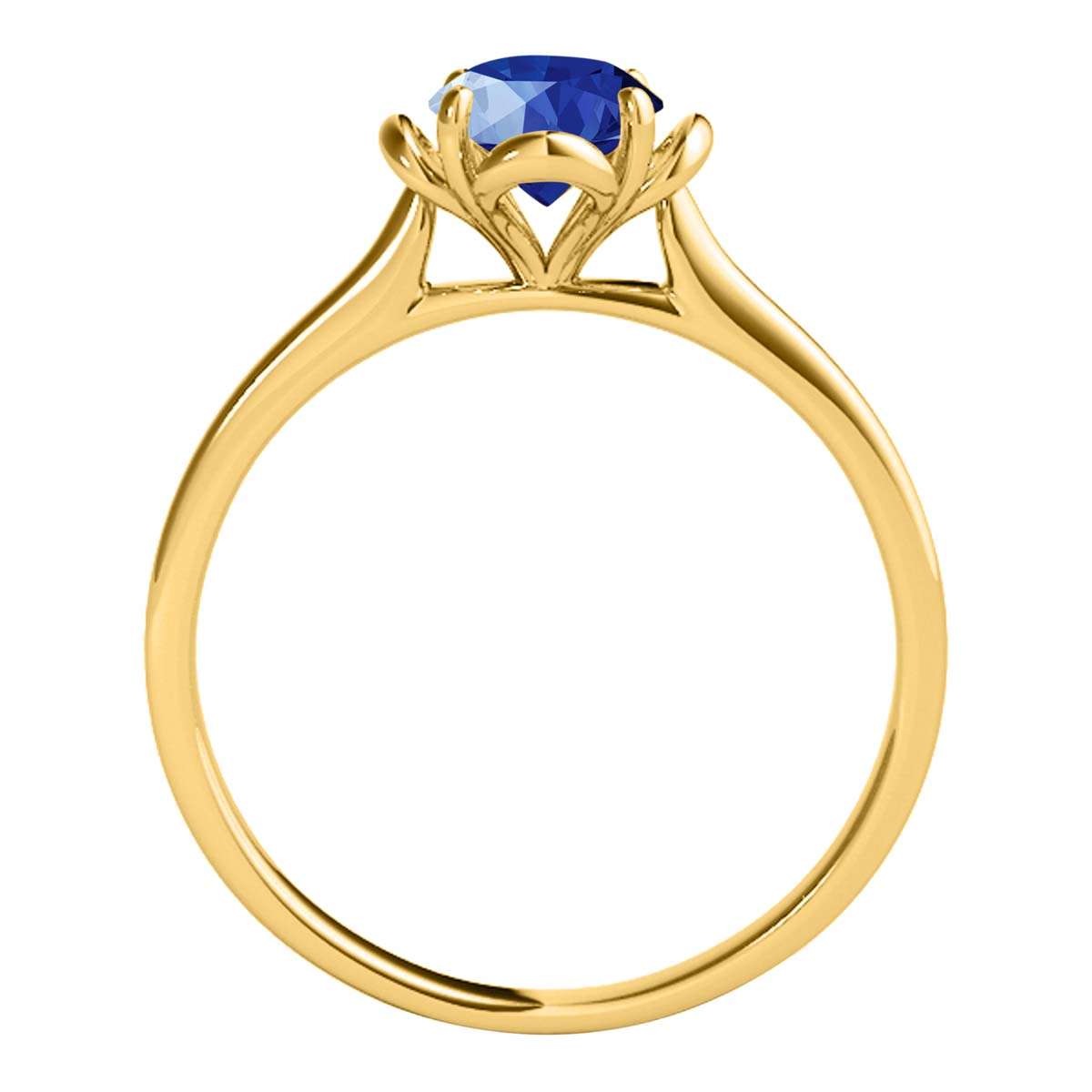 0.45 Carat Solitaire Sapphire Engagement Wedding Ring In 10K Solid Rose White & Yellow Gold Mauli Jewels
