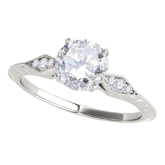3/4 Carat White Diamond Engagement Wedding Ring In 14K Solid Rose White & Yellow Gold Mauli Jewels