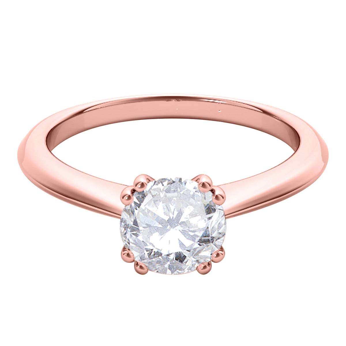 0.5 Carat Natural Diamond Prong Set Solitaire Engagement Rings In 10K Yellow White & Rose Gold Mauli Jewels