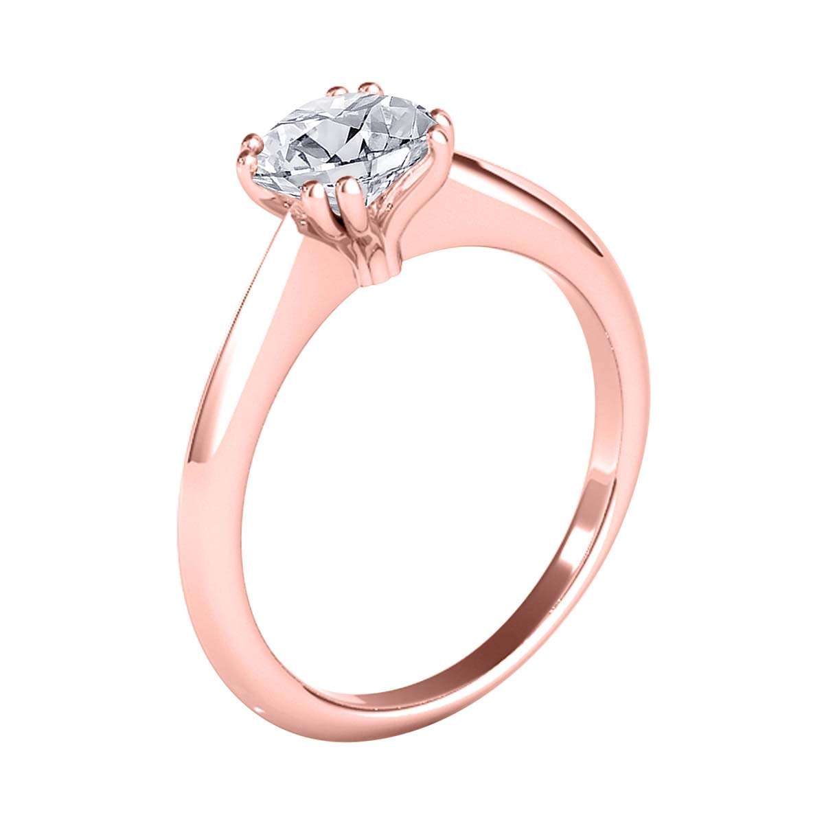 0.5 Carat Natural Diamond Prong Set Solitaire Engagement Rings In 10K Yellow White & Rose Gold Mauli Jewels