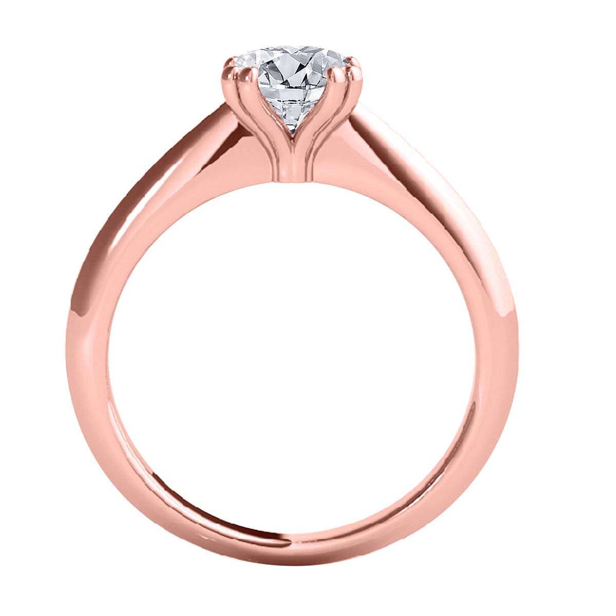 0.5 Carat Natural Diamond Prong Set Solitaire Engagement Rings In 10K Yellow White & Rose Gold Mauli Jewels