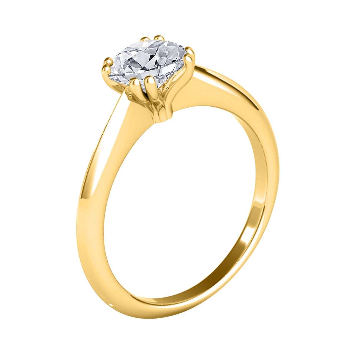 0.5 Carat Natural Diamond Prong Set Solitaire Engagement Rings In 10K Yellow White & Rose Gold Mauli Jewels