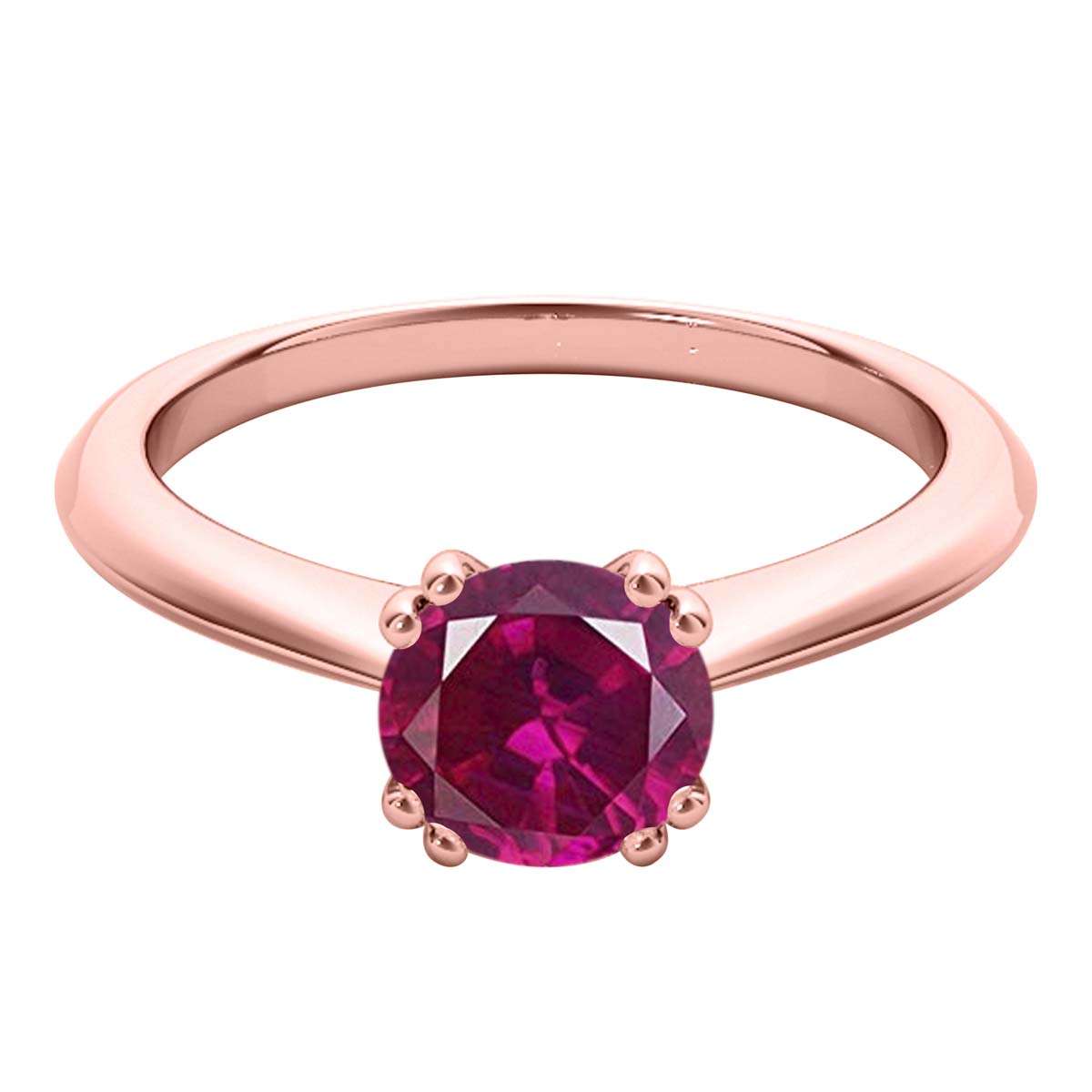 1.00 Carat Ruby Gemstone Solitaire Engagement Ring for Women in 10K White, Rose & Yellow Gold Mauli Jewels