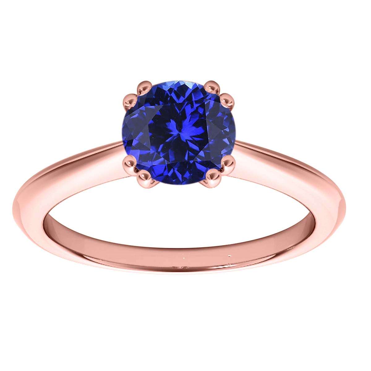 1.00 Carat Tanzanite Gemstone Solitaire Engagement Rings for Women in 10K White, Rose, and Yellow Gold Mauli Jewels