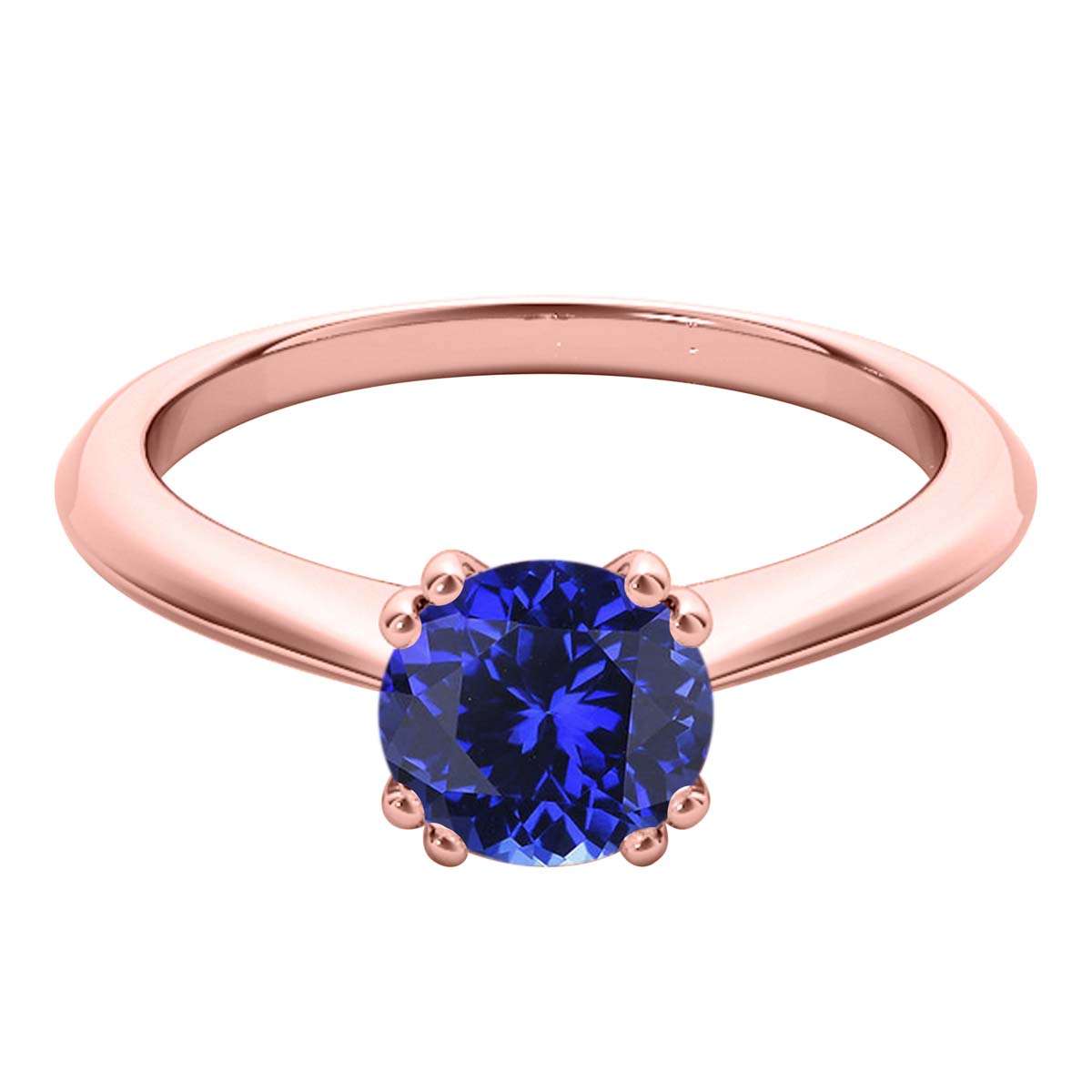 1.00 Carat Tanzanite Gemstone Solitaire Engagement Rings for Women in 10K White, Rose, and Yellow Gold Mauli Jewels
