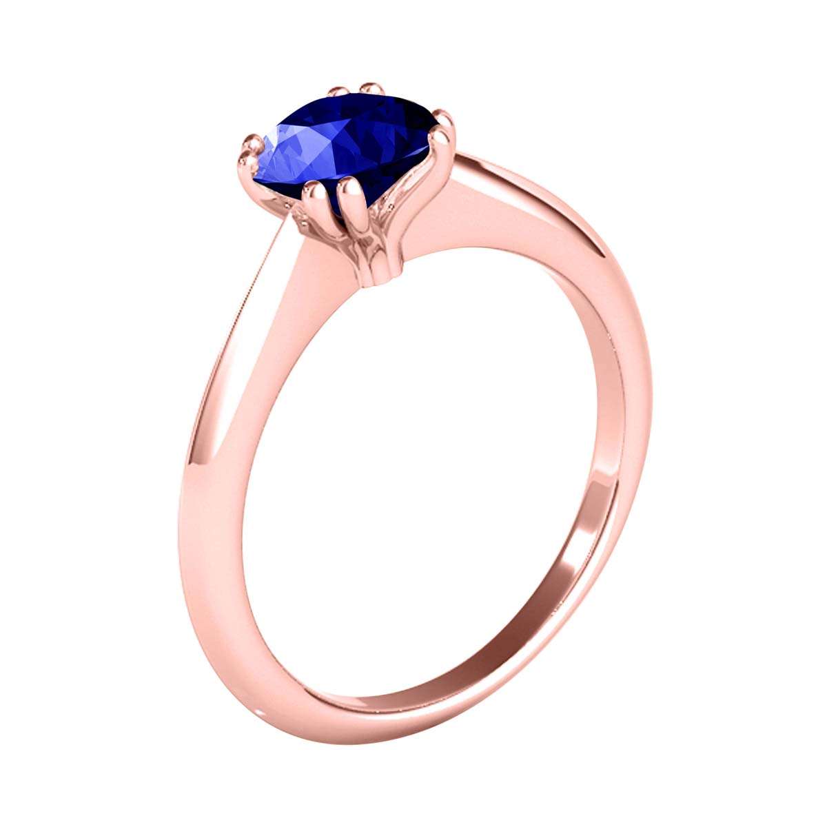 1.00 Carat Tanzanite Gemstone Solitaire Engagement Rings for Women in 10K White, Rose, and Yellow Gold Mauli Jewels