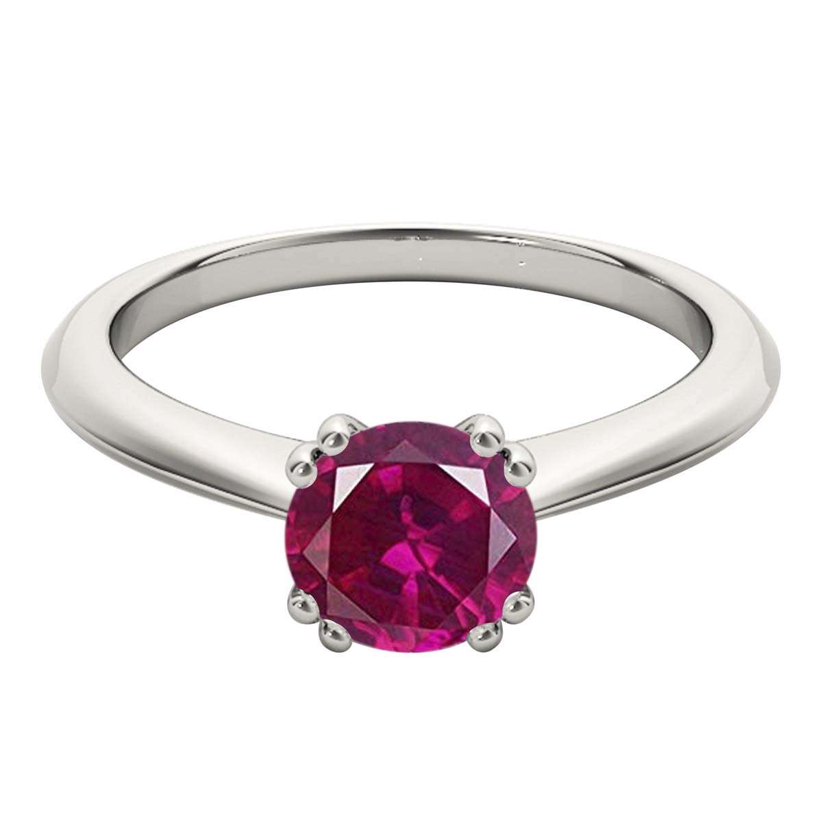1.00 Carat Ruby Gemstone Solitaire Engagement Ring for Women in 10K White, Rose & Yellow Gold Mauli Jewels