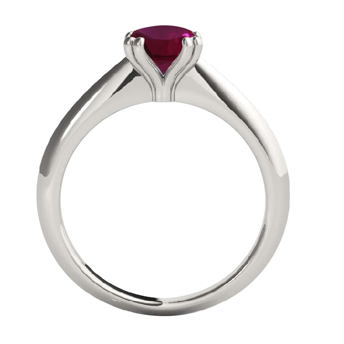 1.00 Carat Ruby Gemstone Solitaire Engagement Ring for Women in 10K White, Rose & Yellow Gold Mauli Jewels