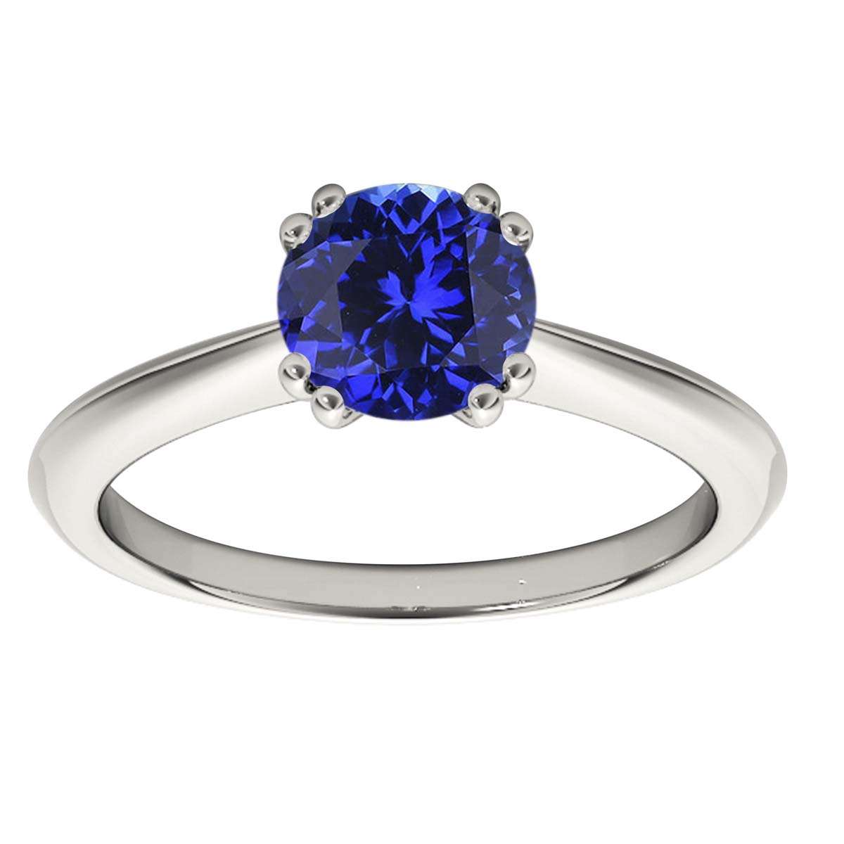 1.00 Carat Tanzanite Gemstone Solitaire Engagement Rings for Women in 10K White, Rose, and Yellow Gold Mauli Jewels