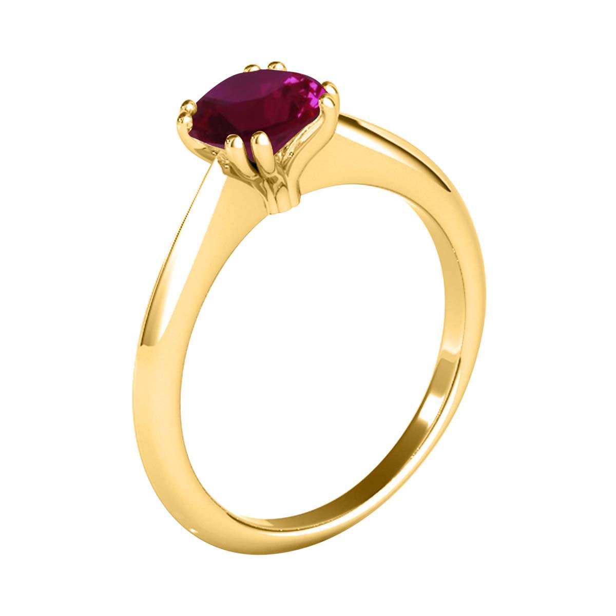 1.00 Carat Ruby Gemstone Solitaire Engagement Ring for Women in 10K White, Rose & Yellow Gold Mauli Jewels