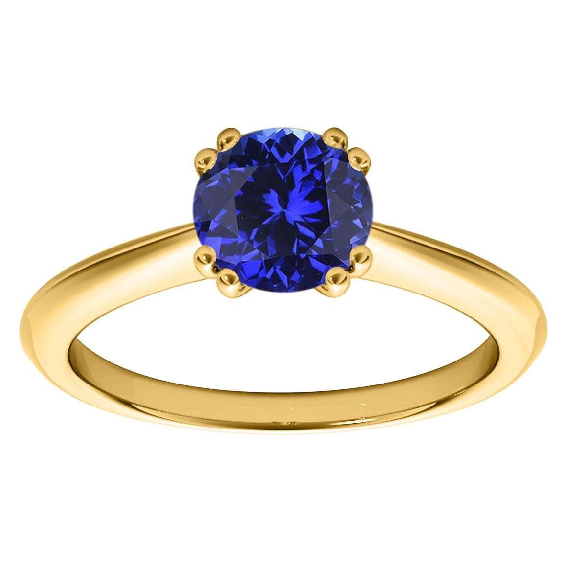1.00 Carat Tanzanite Gemstone Solitaire Engagement Rings for Women in 10K White, Rose, and Yellow Gold Mauli Jewels