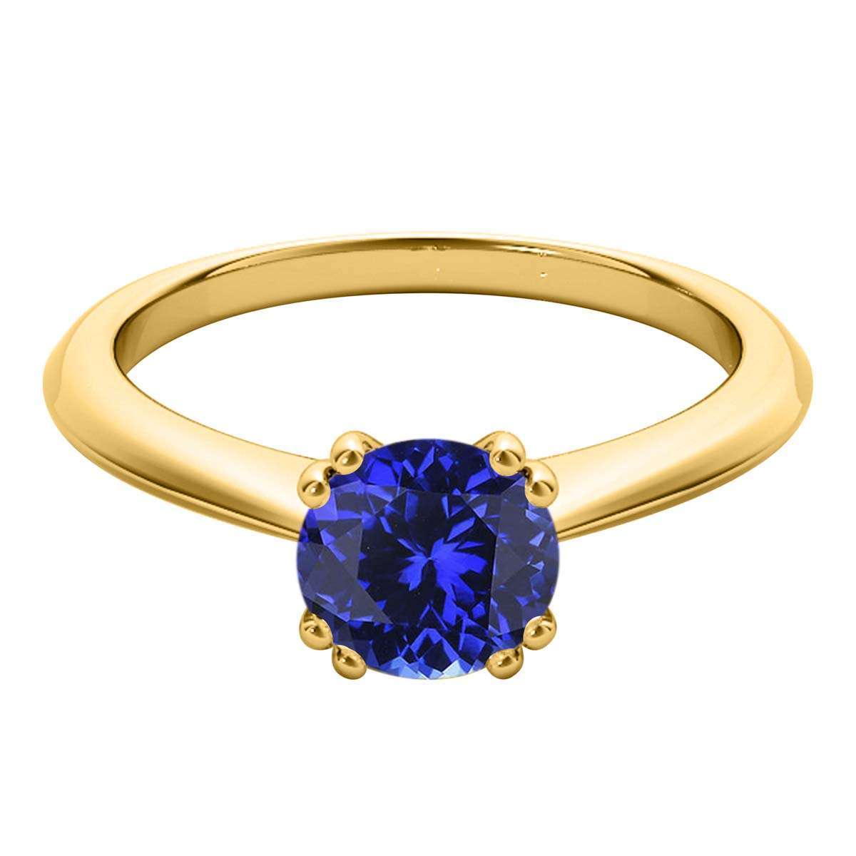 1.00 Carat Tanzanite Gemstone Solitaire Engagement Rings for Women in 10K White, Rose, and Yellow Gold Mauli Jewels
