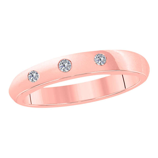0.10 Carat Natural Diamond Bezel Set Wedding Band For Women In 10K White Rose & Yellow Gold Mauli Jewels