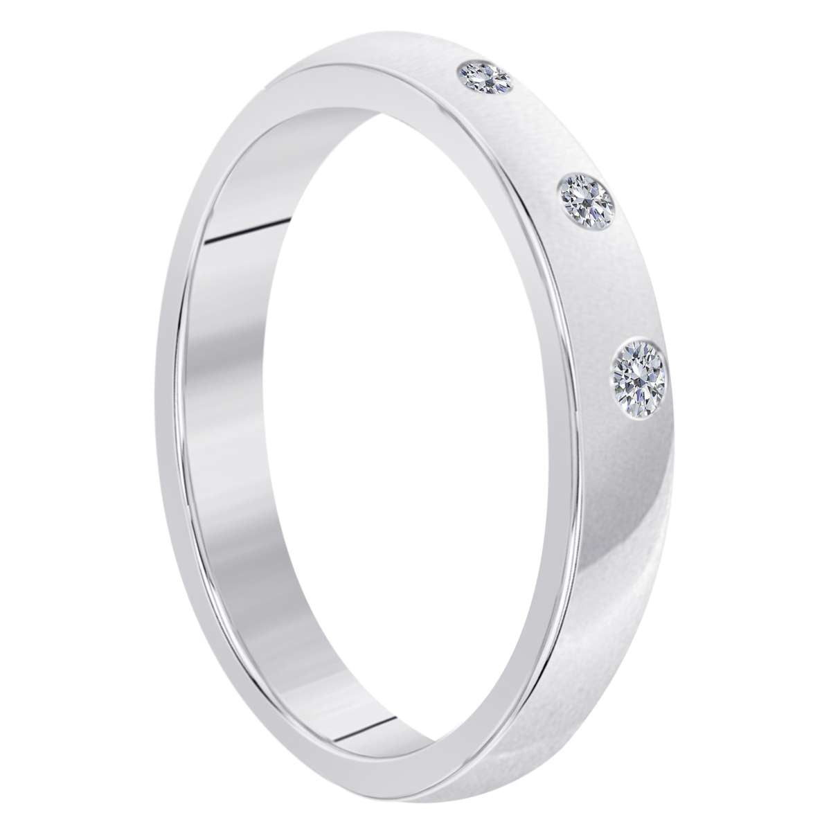 0.10 Carat Natural Diamond Bezel Set Wedding Band For Women In 10K White Rose & Yellow Gold Mauli Jewels