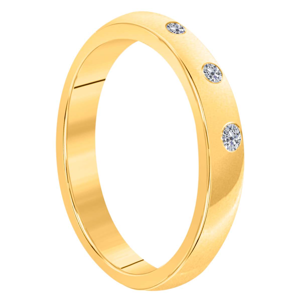 0.10 Carat Natural Diamond Bezel Set Wedding Band For Women In 10K White Rose & Yellow Gold Mauli Jewels