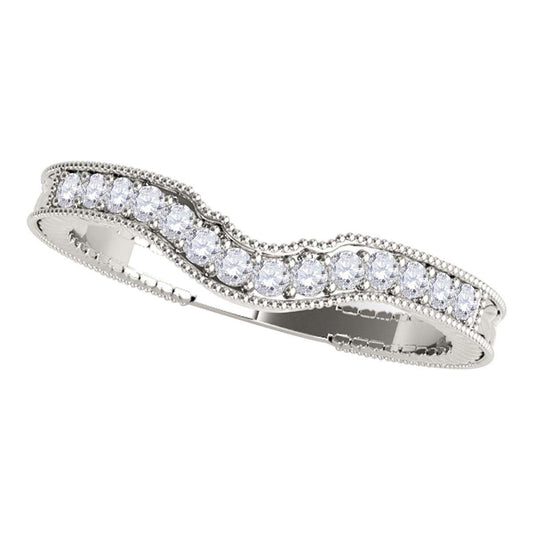0.21 Carat Prong Set Natural Diamond Wedding Band In 14K Rose White & Yellow Solid Gold Mauli Jewels